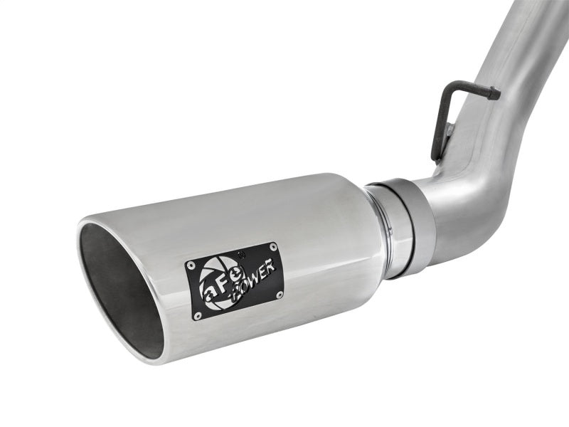 aFe LARGE Bore HD 4in Dual DPF-Back SS Exhaust w/Polished Tip 16-17 GM Diesel Truck V8-6.6L (td) LML aFe