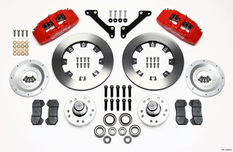 Wilwood Dynapro 6 Front Hub Kit 12.19in Drilled Red 79-81 Camaro Wilwood