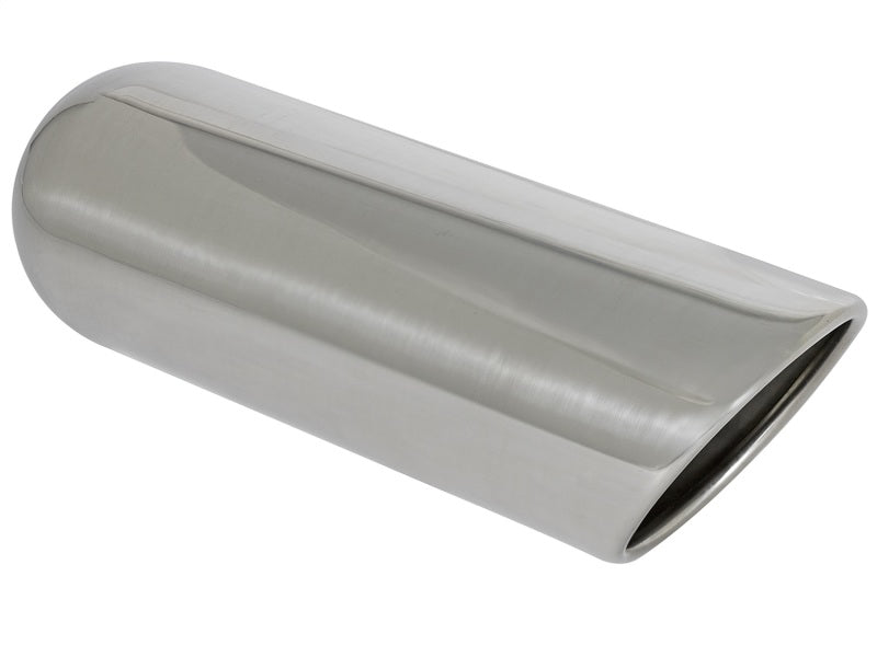 aFe MACHForce XP Exhausts Tips SS-304 EXH Tip 3In x 4Out x 12L Sgl-Ang Weld On aFe