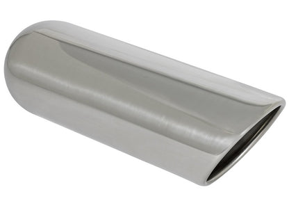 aFe MACHForce XP Exhausts Tips SS-304 EXH Tip 3In x 4Out x 12L Sgl-Ang Weld On aFe