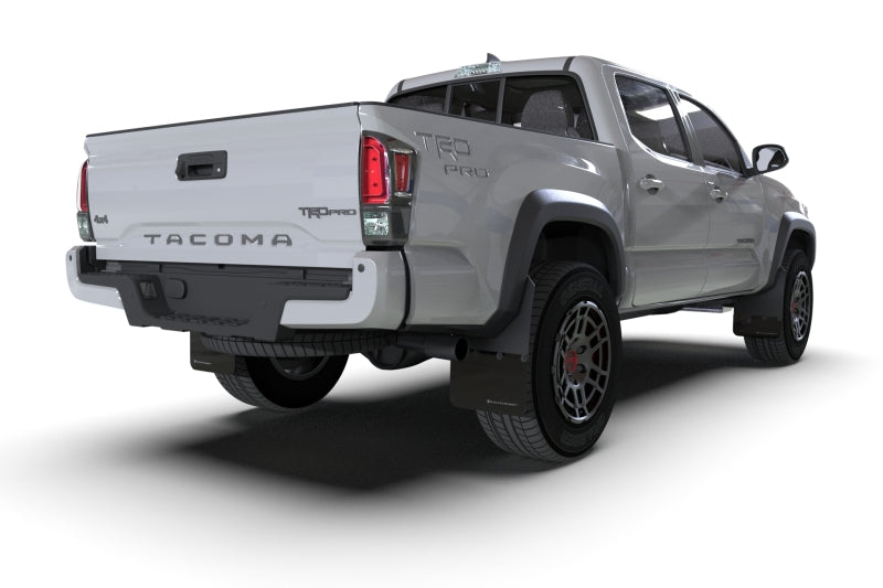 Rally Armor 16-22 Toyota Tacoma Black Mud Flap w/ Army Green Logo - eliteracefab.com