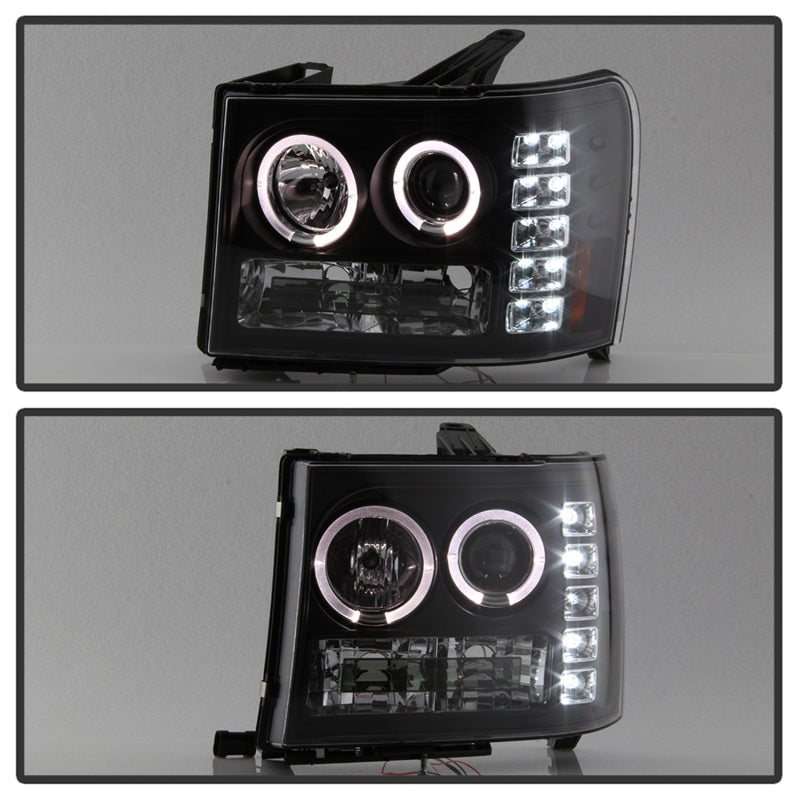 Spyder GMC Sierra 1500/GMC Sierra Denali 08-13 Projector LED Halo- LED Blk PRO-YD-GS07-HL-BK - eliteracefab.com