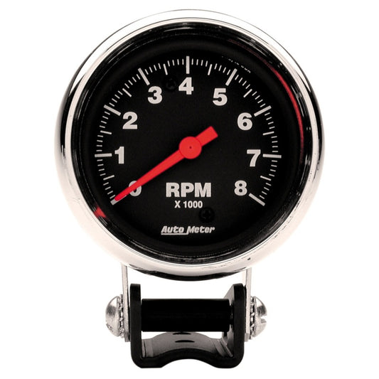 AutoMeter Gauge Tachometer 2-5/8in. 8K RPM Pedestal Traditional Chrome 2893