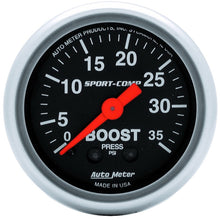 Load image into Gallery viewer, Autometer Sport-Comp 52mm 35 PSI Mechanical Boost Gauge.