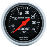 AutoMeter GAUGE; BOOST; 2 1/16in.; 35PSI; MECHANICAL; SPORT-COMP