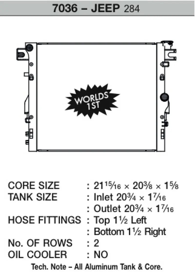 CSF Cooling - Racing & High Performance Division 07-12 Jeep Wrangler (JK) Heavy Duty (Automatic & Manual) Jeep Wrangler 2007-2012 - eliteracefab.com