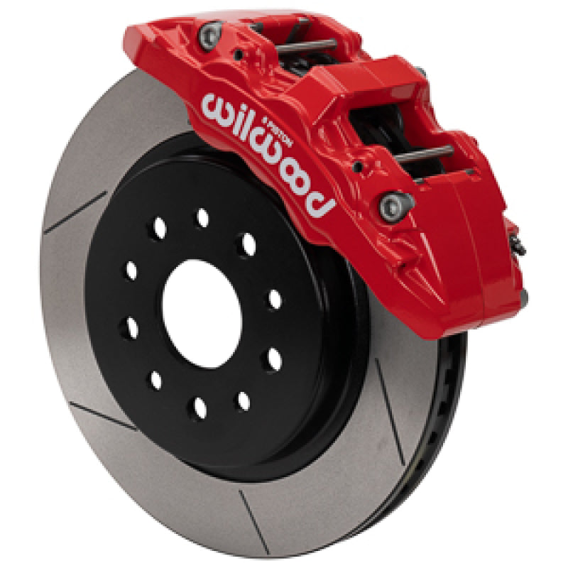 Wilwood 07-18 Jeep Wrangler (JK) Aero6-DM Front Brake Kit - Slotted - Red Wilwood