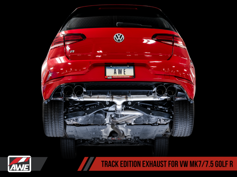 AWE Tuning MK7.5 Golf R Track Edition Exhaust w/Chrome Silver Tips 102mm - eliteracefab.com