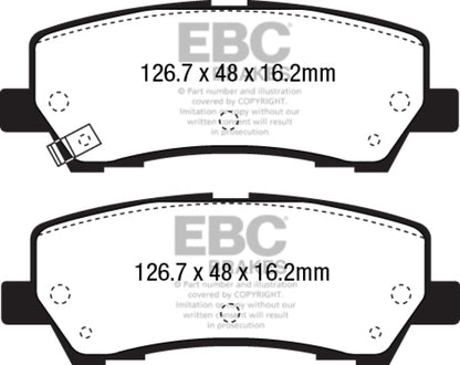 EBC 15+ Ford Mustang 2.3 Turbo Performance Pkg Redstuff Rear Brake Pads - eliteracefab.com
