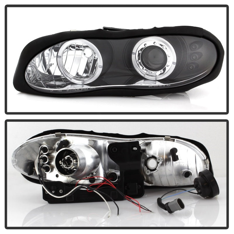 Spyder Chevy Camaro 98-02 Projector Headlights LED Halo LED Blk - Low H1 PRO-YD-CCAM98-HL-BK - eliteracefab.com