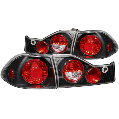 ANZO 1998-2000 Honda Accord Taillights Black - eliteracefab.com