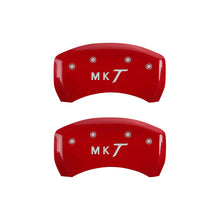 Load image into Gallery viewer, MGP 4 Caliper Covers Engraved Front Lincoln Engraved Rear MKT Red finish silver ch