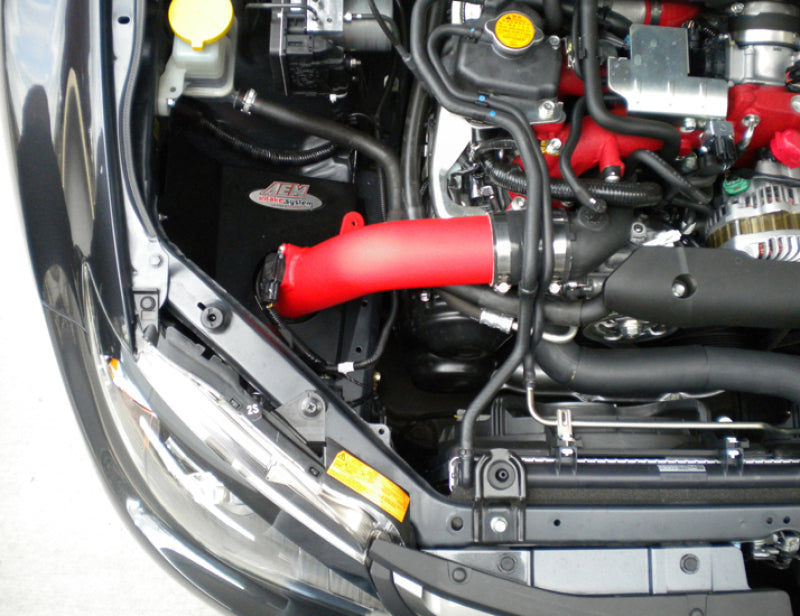 AEM 08-11 WRX/STi Wrinkle Red Cold Air Intake - eliteracefab.com