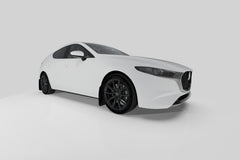 Rally Armor 2019+ Mazda3 GT Sport Hatch UR Black Mud Flap w/ White Logo - eliteracefab.com