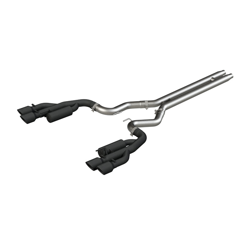 MBRP 18-19 Ford Mustang GT 5.0 3in Cat Back Quad Tip Race Version - Black - eliteracefab.com