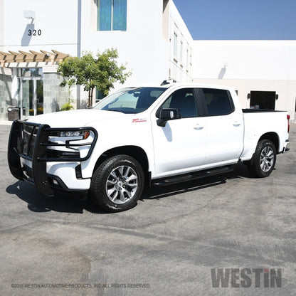 Westin 2019 Chevrolet Silverado/Sierra 1500 Crew Cab Platinum 4 Oval Nerf Step Bars - Black - eliteracefab.com