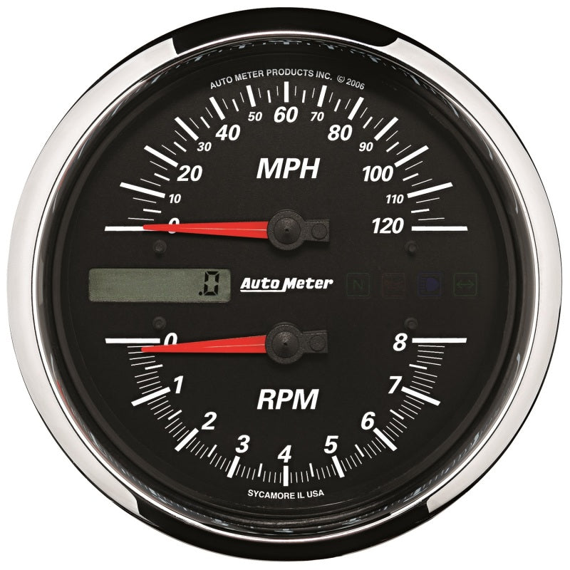 Autometer Pro-Cycle Gauge Tach/Speedo 4 1/2in 8K Rpm/120 Mph Black 19466