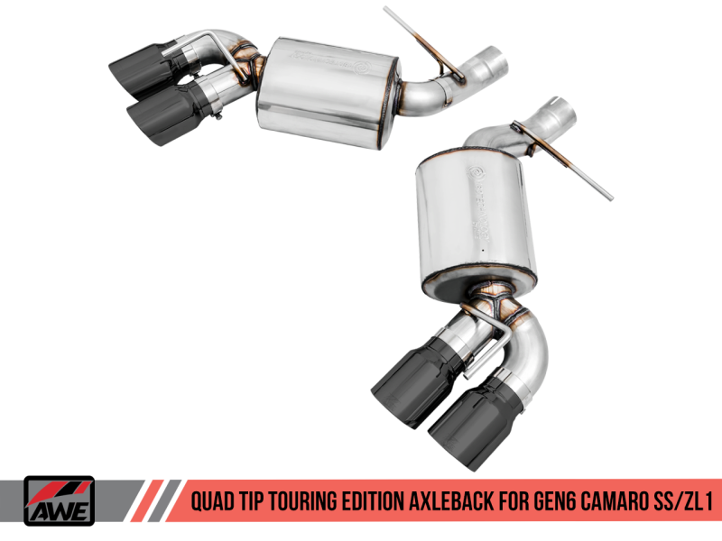 AWE Tuning 16-19 Chevrolet Camaro SS Axle-back Exhaust - Touring Edition (Quad Diamond Black Tips) - eliteracefab.com