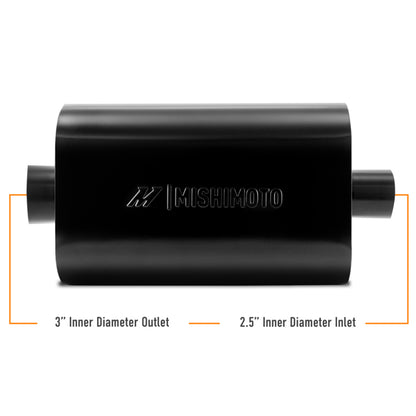 Mishimoto Muffler with 2.5in Center Inlet/Outlet - Angled Tip - Black Mishimoto