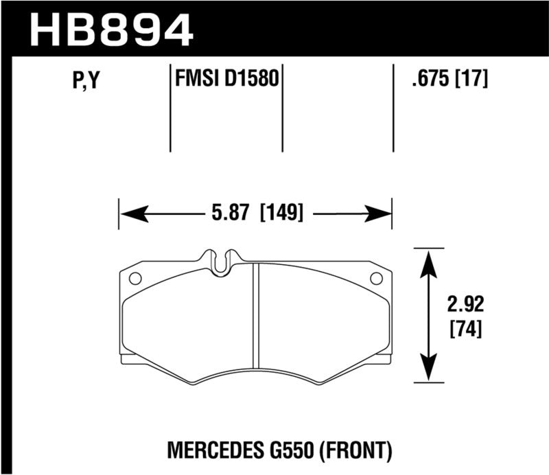 Hawk Performance LTS Front Brake Pads - HB894Y.675