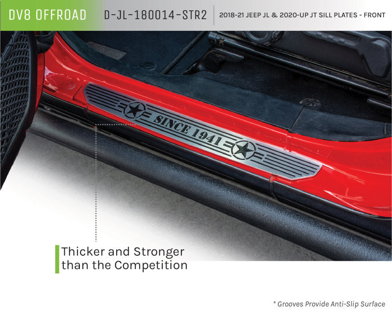 DV8 Offroad 2018-2019 Jeep Gladiator JL Front Sill Plates - eliteracefab.com