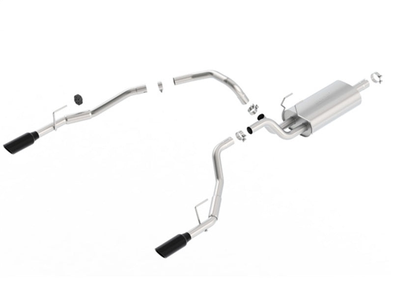 Borla 09-17 Ram 1500 5.7L V8 5in Single Tip Black Chrome Cat-Back Touring Exhaust Through Bumper - eliteracefab.com