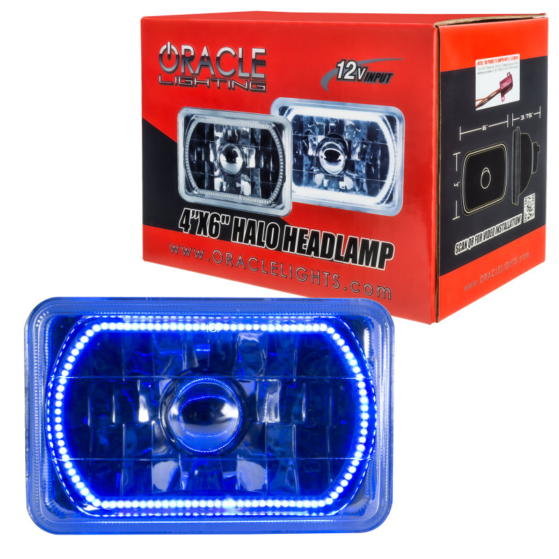 Oracle Pre-Installed Lights 4x6 IN. Sealed Beam - Blue Halo - eliteracefab.com