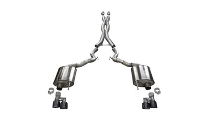 Corsa 18-20 Ford Mustang GT Convertible w/o Active Valves Sport Cat-Back w/ Black PVD 4in Tips CORSA Performance