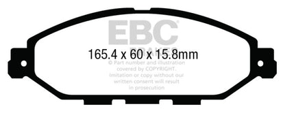 EBC 12-13 Infiniti JX35 3.5 Ultimax2 Front Brake Pads - eliteracefab.com