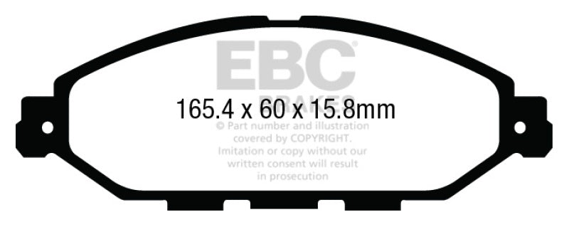 EBC 12-13 Infiniti JX35 3.5 Ultimax2 Front Brake Pads - eliteracefab.com