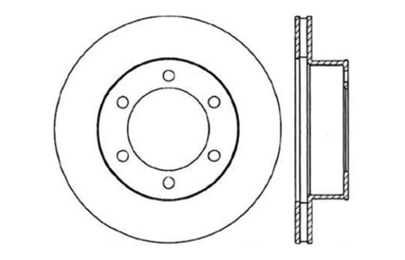 StopTech 95-03 Toyota Tacoma (6 Lug) / 96-00 4Runner Front Right Slotted & Drilled Rotor Stoptech