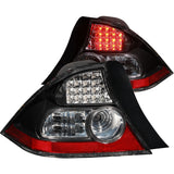 ANZO USA Honda Civic 2dr Led Taillights Black; 2004-2005