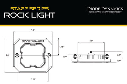 Diode Dynamics Stage Series Rock Light Flush Mount Adapter Kit (one)