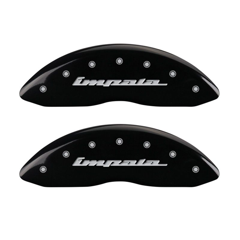 MGP 4 Caliper Covers Engraved Front & Rear Impala Black finish silver ch MGP