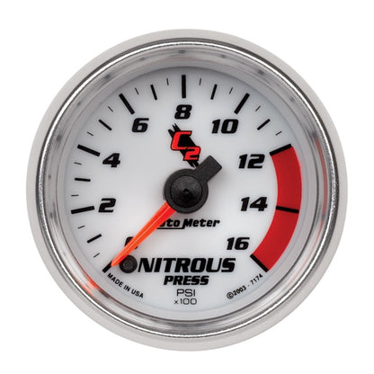 Autometer C2 2in 0-1600 PSI Full Sweep Electronic Nitrous Gauge 7174