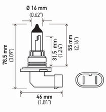 Load image into Gallery viewer, Hella Bulb 9006 12V 55W P22D T4 +50 (2)