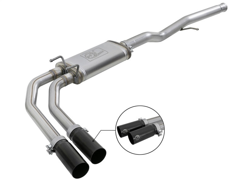 aFe Rebel Series 3in to 2.5in 409 SS Cat-Back Exhaust w/ Black Tips 09-18 GM Silverado/Sierra 5.4L aFe