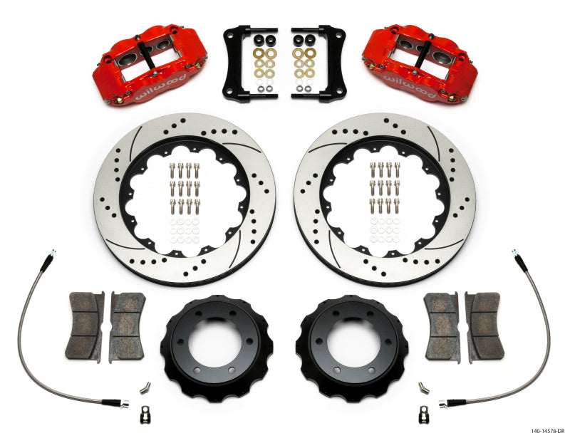 Wilwood Narrow Superlite Red 6R Front Kit 14in Drilled Rotor w/ Lines 05-15 Toyota Tacoma Wilwood