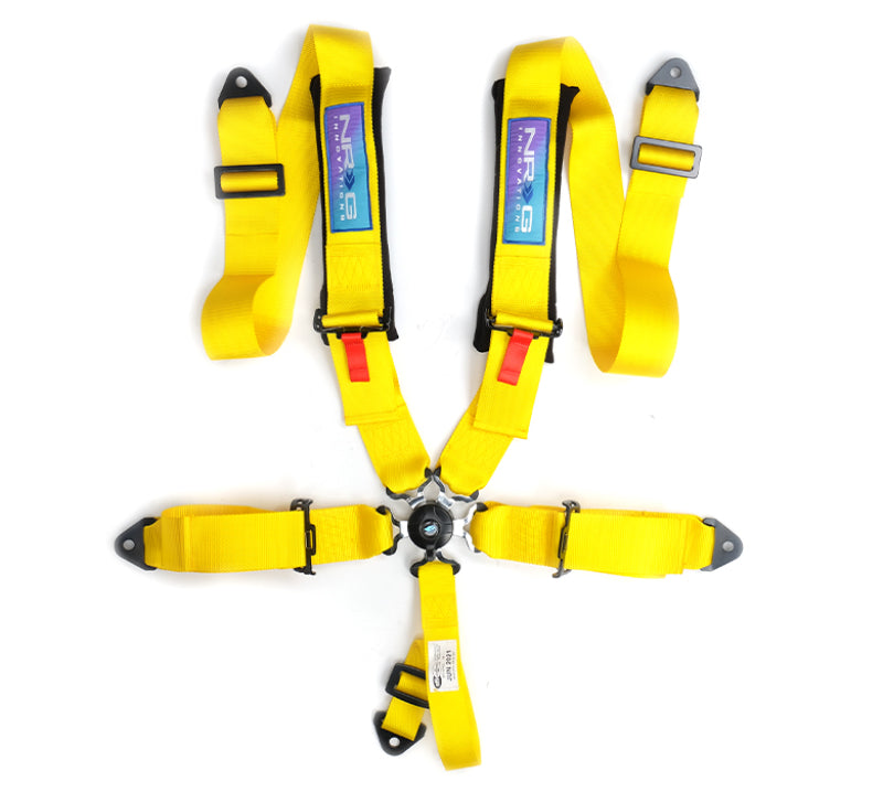 NRG 5PT 3in. Seat Belt Harness / Cam Lock - Yellow - SBH-B6PCYL