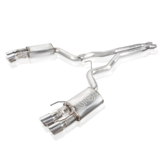 Stainless Works 2018+ Ford Mustang GT 3in Redline Series Catback X-Pipe w/Active Valves & Quad Tips Stainless Works