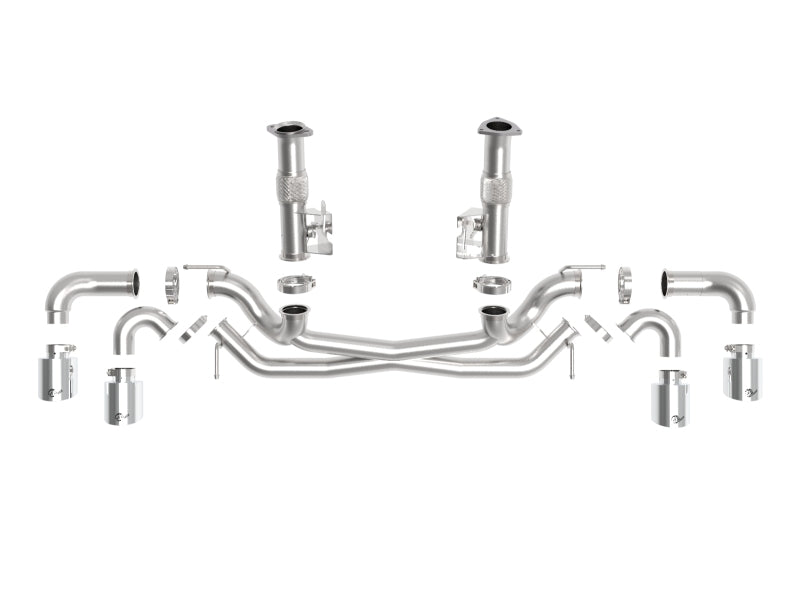 aFe MACH Force-Xp 3in to 2-1/2in 304SS Cat-Back (No Muff.) 2020 Chevy Corvette 6.2L- Polished Tip aFe
