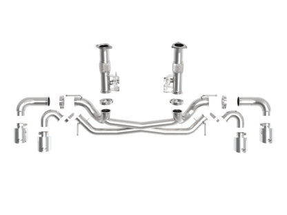 aFe MACH Force-Xp 3in to 2-1/2in 304SS Cat-Back (No Muff.) 2020 Chevy Corvette 6.2L- Polished Tip aFe