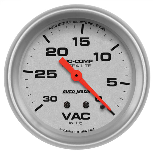AutoMeter Gauge Vacuum 2-5/8in. 30Inhg Mechanical Ultra-Lite 4484