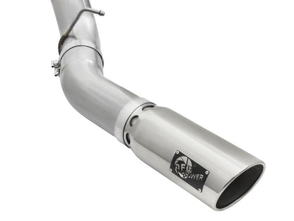 aFe Atlas Exhaust 5in DPF-Back Aluminized Steel w/ Polished Tips 16-17 GM Diesel Truck V8-6.6L (td) aFe