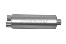 Load image into Gallery viewer, Gibson SFT Superflow Dual/Offset Round Muffler - 8x24in/2.5in Inlet/3in Outlet - Stainless Gibson