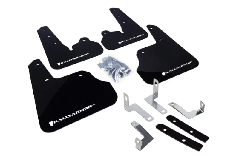 Rally Armor UR Mudflaps Black Urethane White Logo 2012-2016 Impreza (non Aero-Kit) - eliteracefab.com