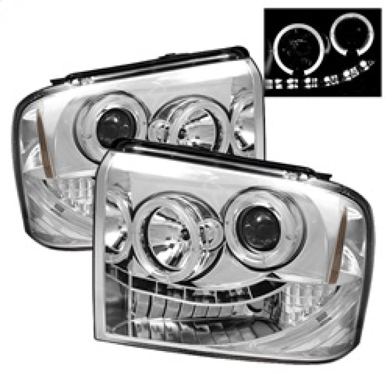 Spyder Ford F250/350/450 Super Duty 05-07 Projector Headlights LED Halo- LED Chrm PRO-YD-FS05-HL-C - eliteracefab.com