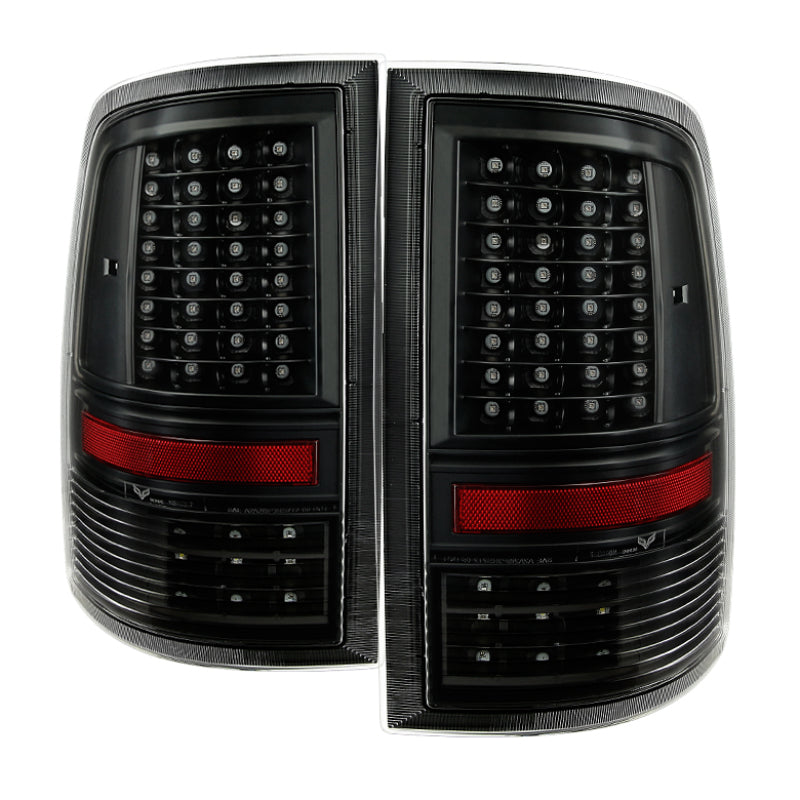 xTune Dodge Ram 1500 09-14 - Incandescent Only C Shape LED Tail Lights- Black ALT-JH-DR09-LED-CS-BK.