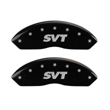 Load image into Gallery viewer, MGP 4 Caliper Covers Engraved Front &amp; Rear SVT Black finish silver ch MGP