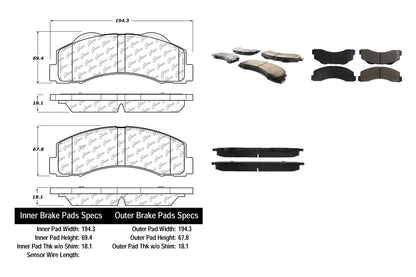 POSIQUIET 10-14 FORD F-150 FRONT CERAMIC BRAKE PADS, 105.14140 - eliteracefab.com